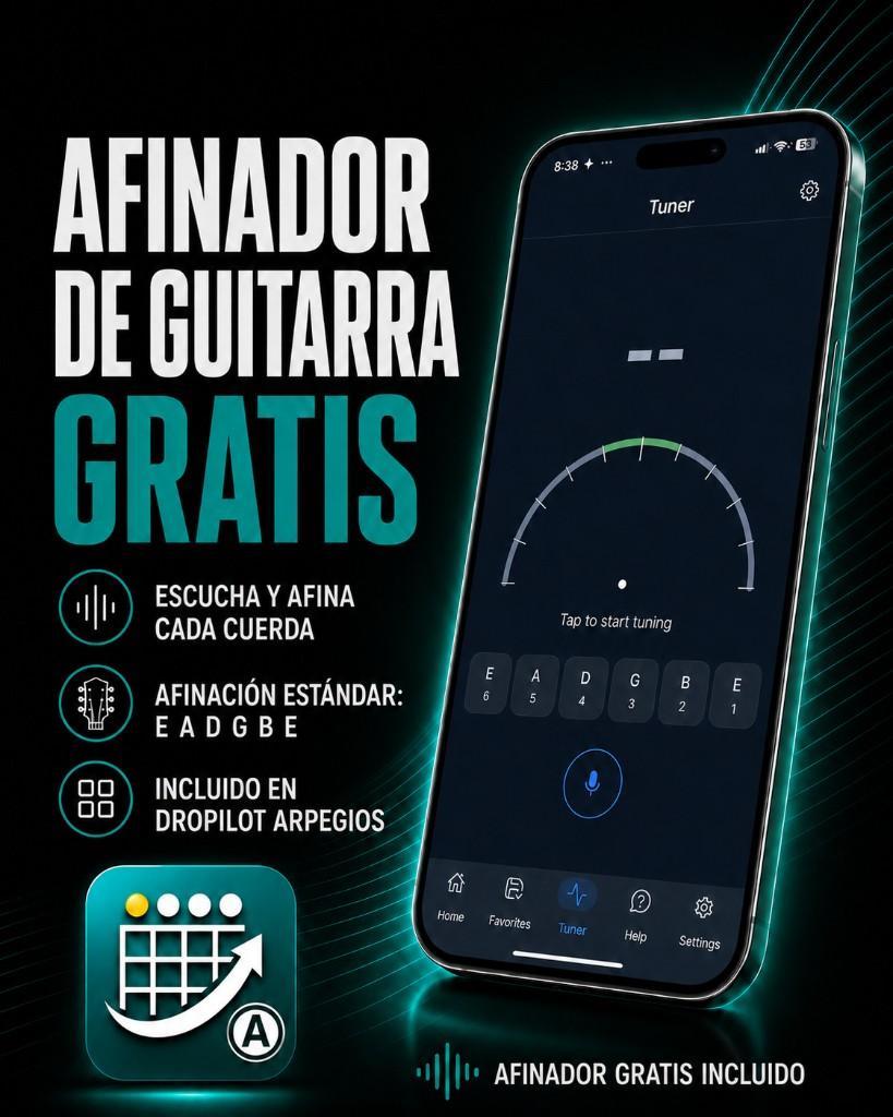 DroPilot Arpegios: afinador de guitarra gratis incluido