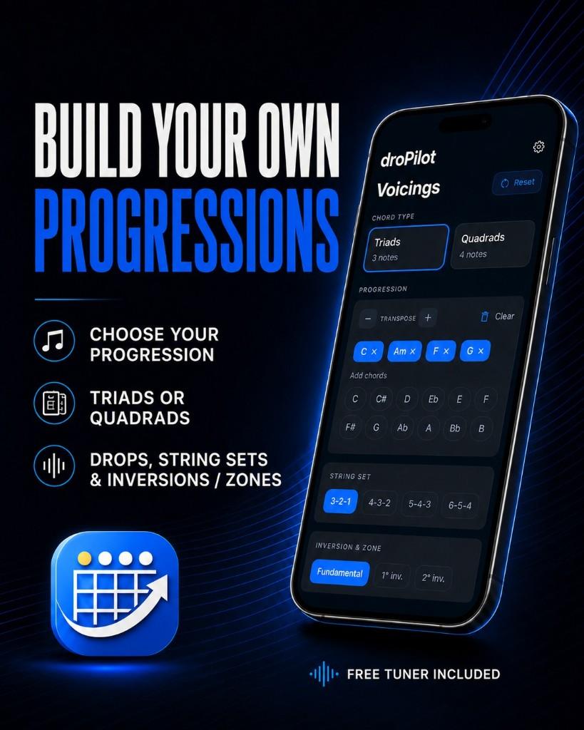DroPilot: build your own chord progressions with voicing options