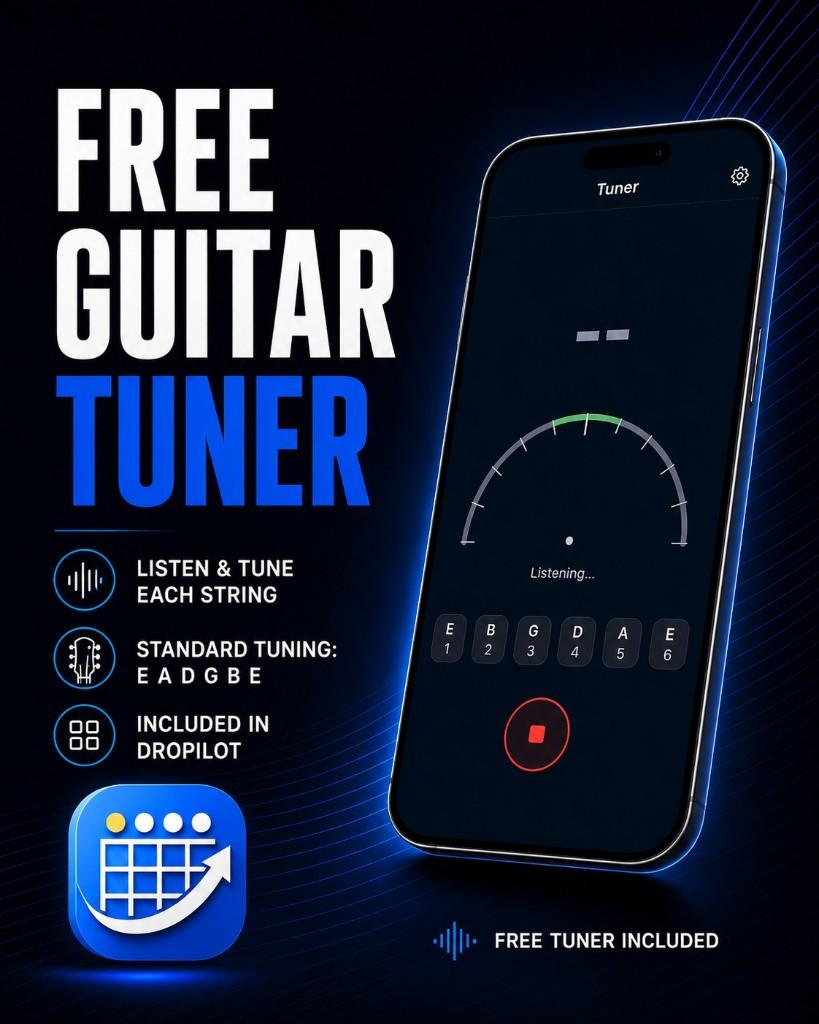 DroPilot: free guitar tuner included