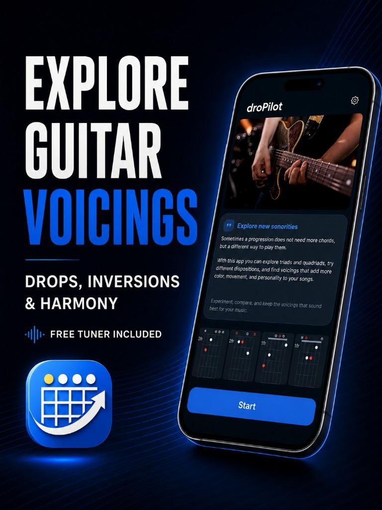 DroPilot: explore guitar voicings, drops and harmony