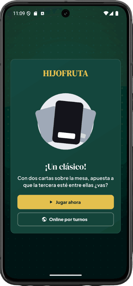 Pantalla de inicio de Hijo Fruta
