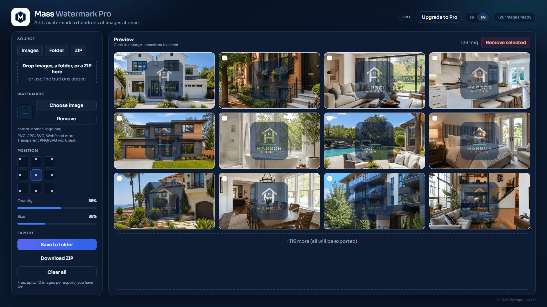 Mass Watermark Pro: load and place watermark