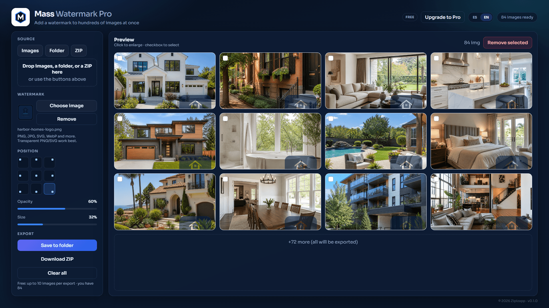 Mass Watermark Pro: corner watermark layout