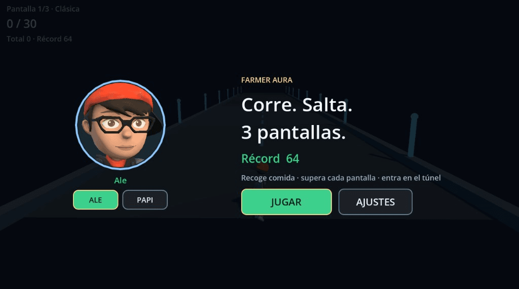 Menú de Farmer Aura en Godot