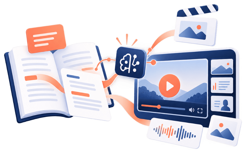 Videoforma illustration: from content to video with AI